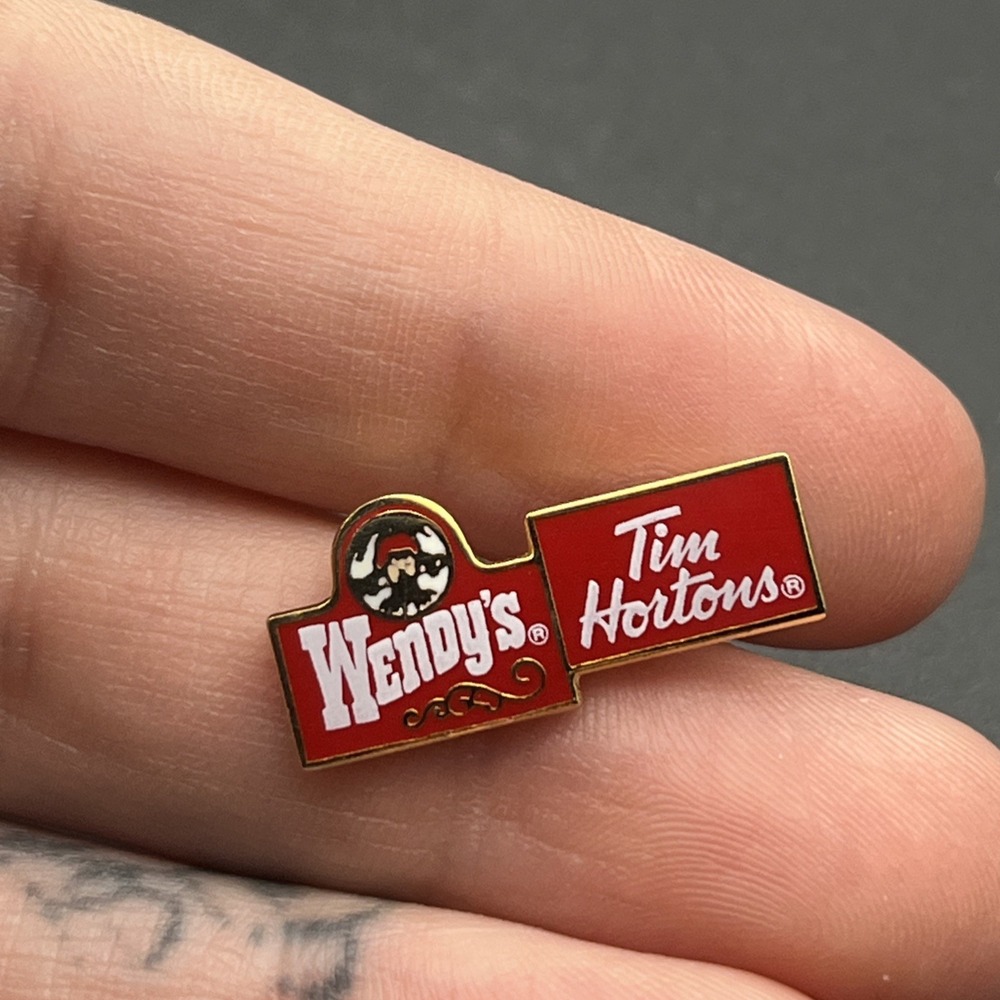 Wendy's Fast Food Restaurant Tim Horton's Tiny Employee Lapel Hat‎ Pin